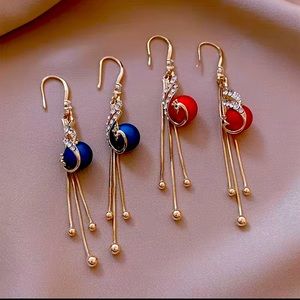 Peacock Faux Pearl Tassel Earrings Women Jewelry Gift